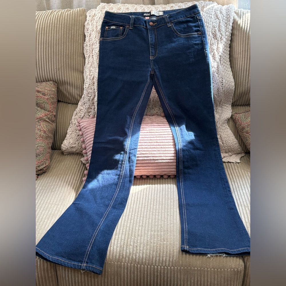 SUPERDRY Ladies ZADIE flared dark blue Jeans - 28 Y2K vibes